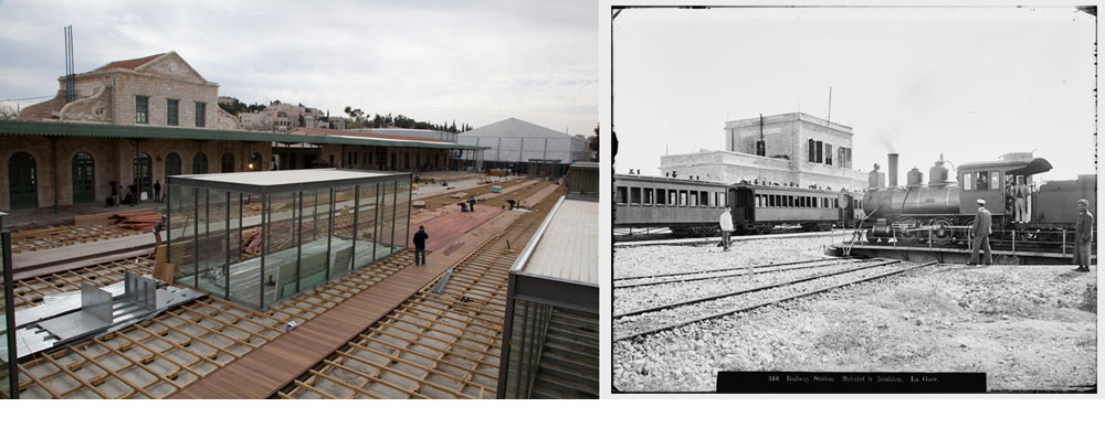 ישן וחדש במתחם התחנה. קרבתו לפארק המסילה המוצלח, שנחנך לפני כשנה, תסייע להולכי הרגל ולרוכבי האופניים להגיע אליו בנוחות מתחם התחנה ירושלים היסטוריות