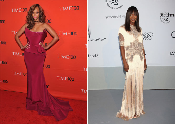 ראש בראש דוגמניות שחורות נעמי קמפבל טיירה בנקס