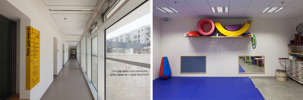 אך המחשבה האקוסטית שונה מהמקובל, כדי לאפשר דממה מרבית: קירות ותקרות אקוסטיים, ספיגת רעשים וסינון רעשי רקע. השילוט התלת-לשוני (סטודיו אבידני) משתמש במגנטים שמאפשרים גמישות בהמשך בית מיחא ירושלים
