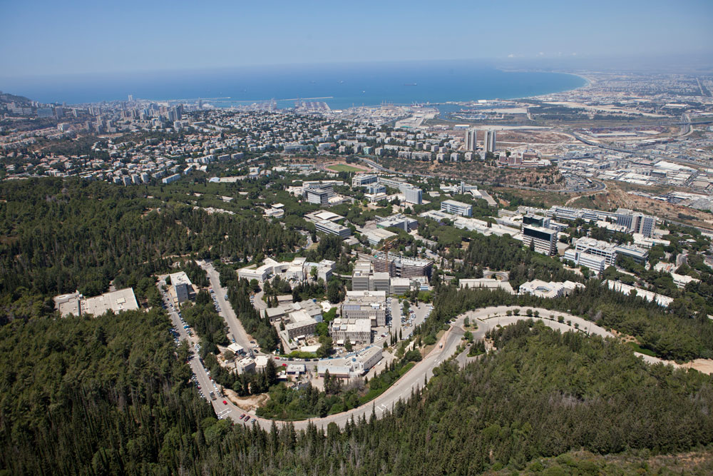 מבט לכיוון הטכניון, שכונת נווה שאנן ומפרץ חיפה. המרחב הציבורי לא מסביר פנים לסטודנט נוף קמפוסים הטכניון