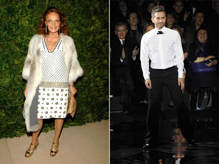 מארק ג'ייקובס מעצב אופנה יהודי דיאן פון פירסטנברג מעצבת אופנה יהודייה