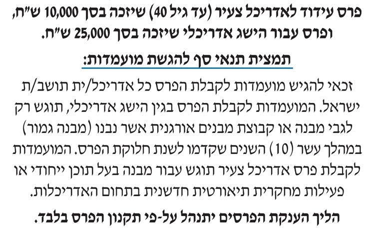 הזמנה למועמדות פרס רכטר