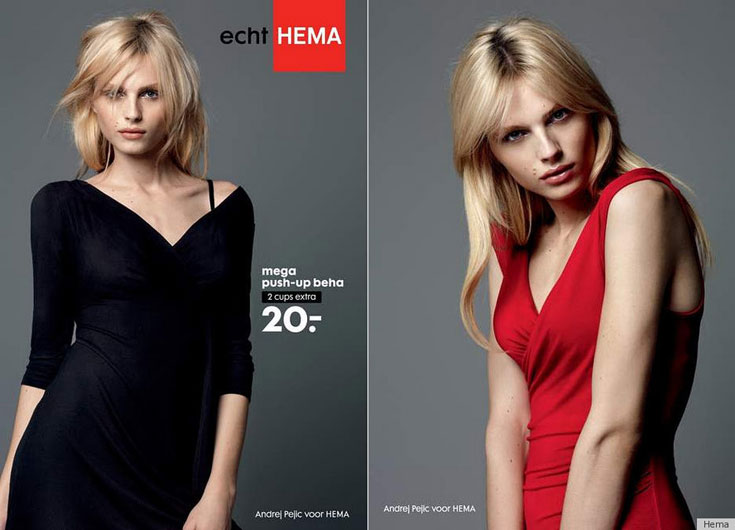אנדריי פז'יק בקמפיין של Hema. חזיות הפוש-אפ נשארות מוסתרות בכל התמונות אנדריי פייץ אנדריי פז'יק אנדריי פג'יק דוגמן קמפיין חזיות hema פוש-אפ